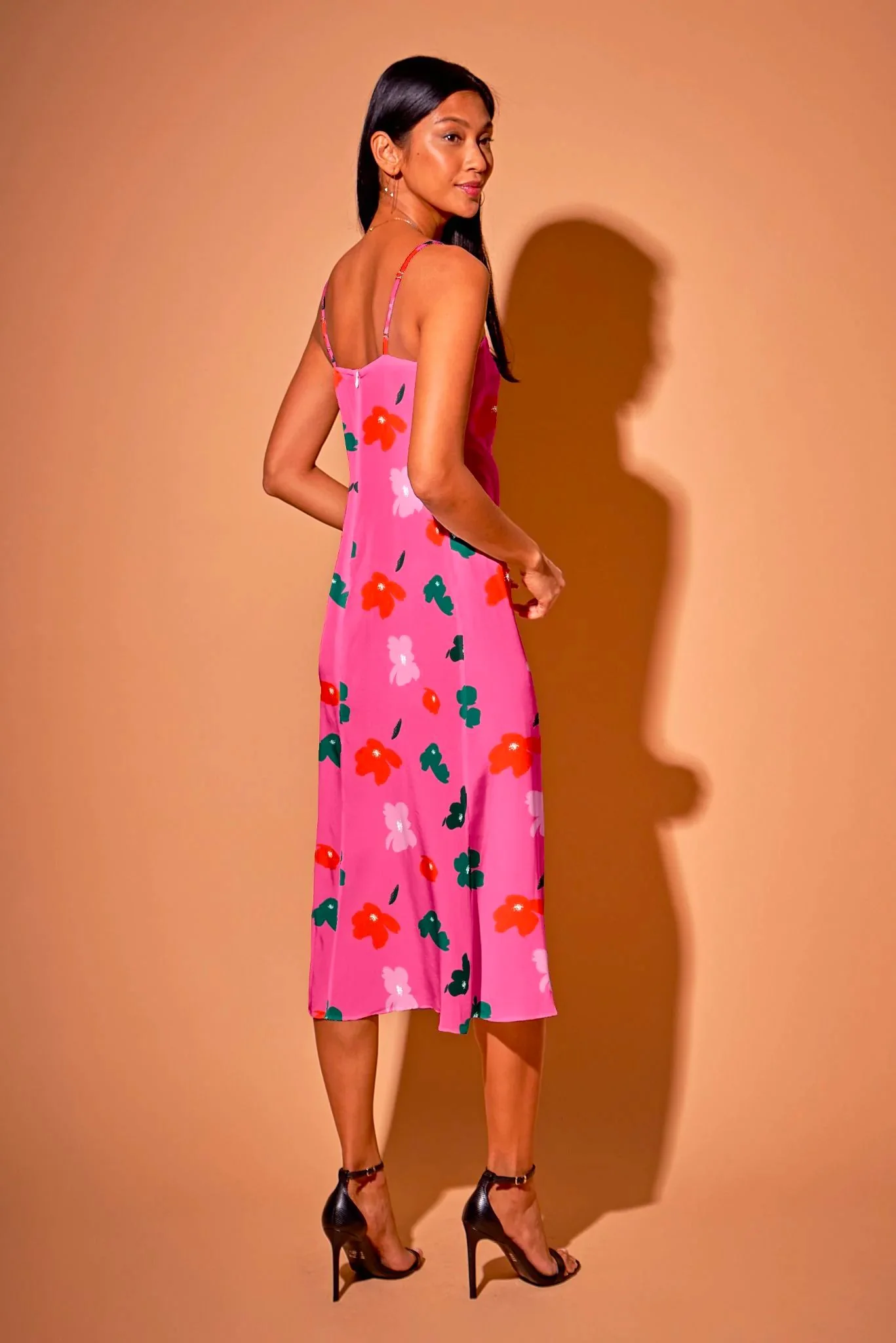 Stevie Slip Dress | Pink Painted Poppies - Atomnpay