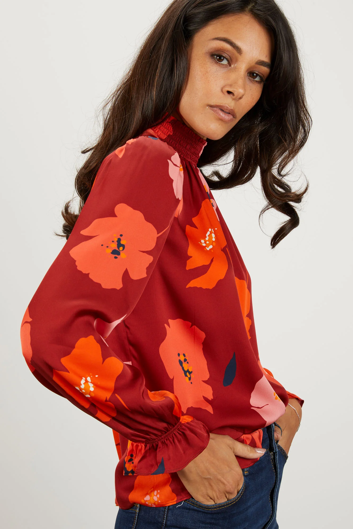 Stella Top | Crimson Poppies - Atomnpay