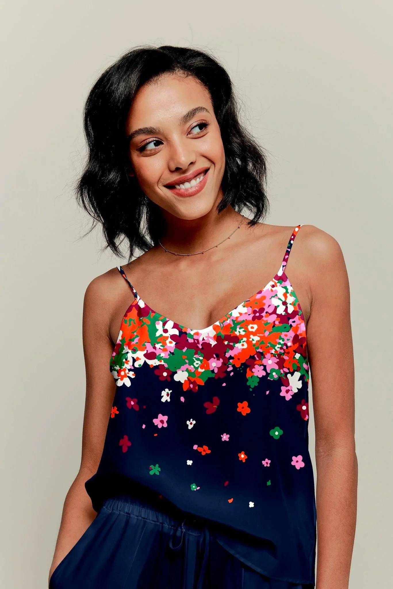 Khala Cami | Indigo Botanical Floral - Atomnpay