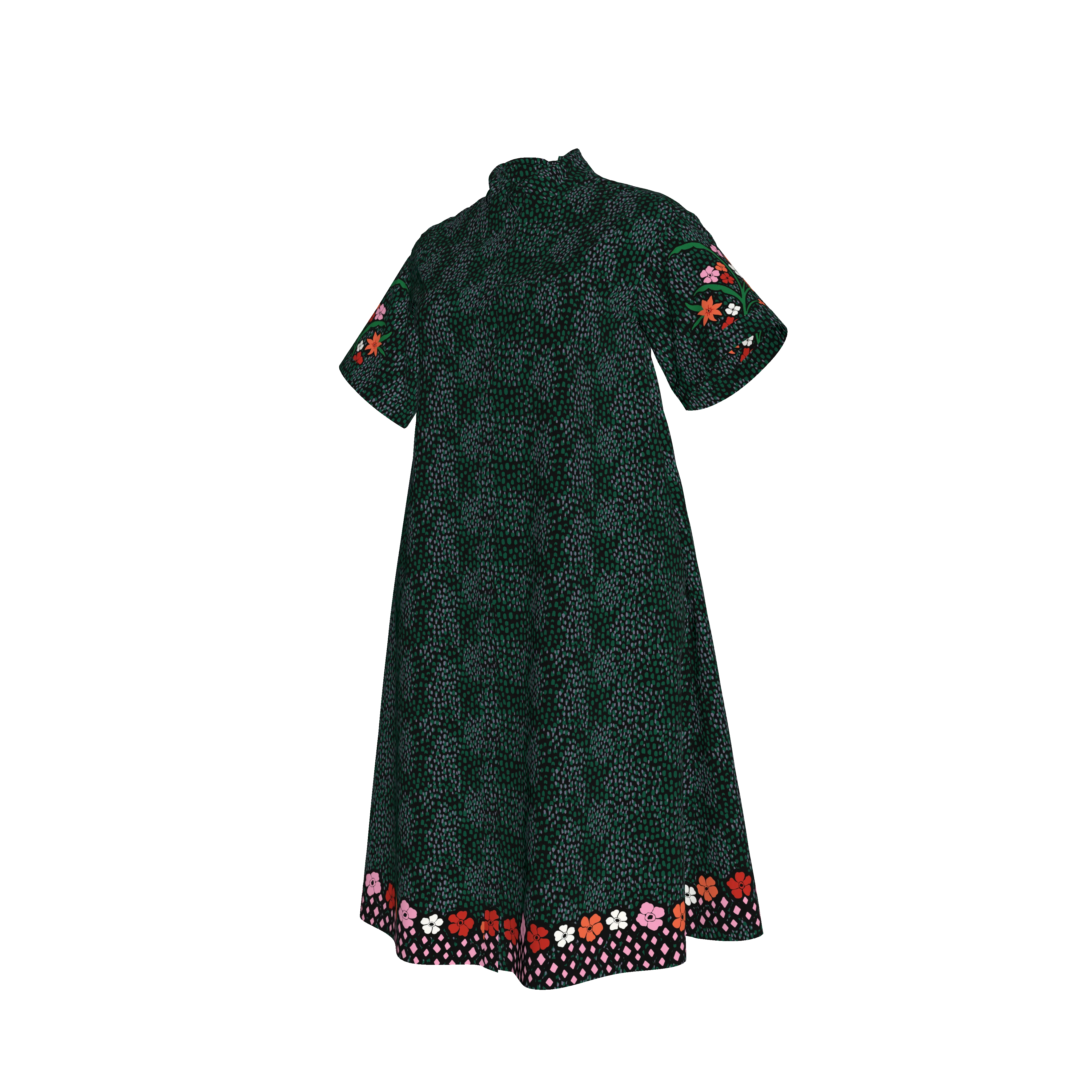 The Sarah Shirtdress | Emerald Baroque Floral - Atomnpay