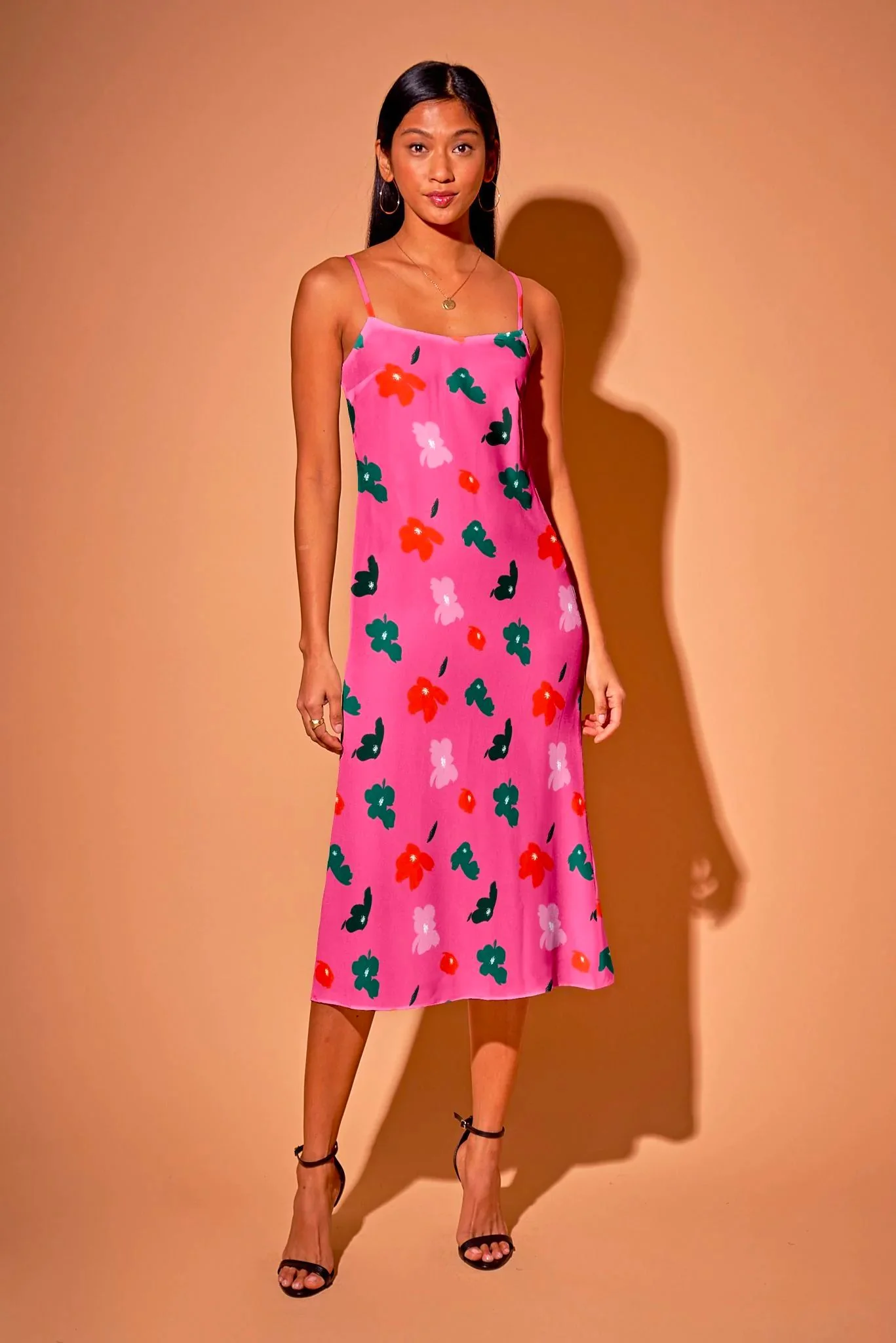 Stevie Slip Dress | Pink Painted Poppies - Atomnpay
